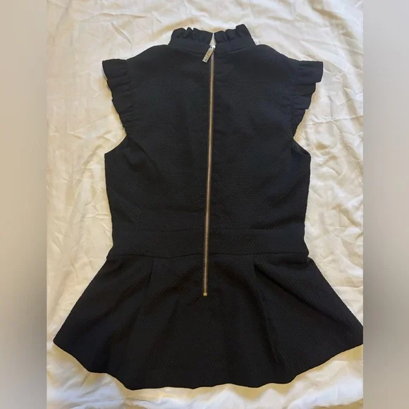 Ted Baker Elegant Black Peplum Top - Picture 6 of 8